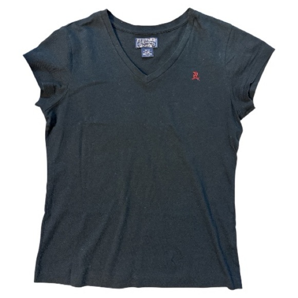 Polo Ralph Lauren Tops - POLO Jeans Company Ladies V-neck Tee Black with Red Logo size Medium